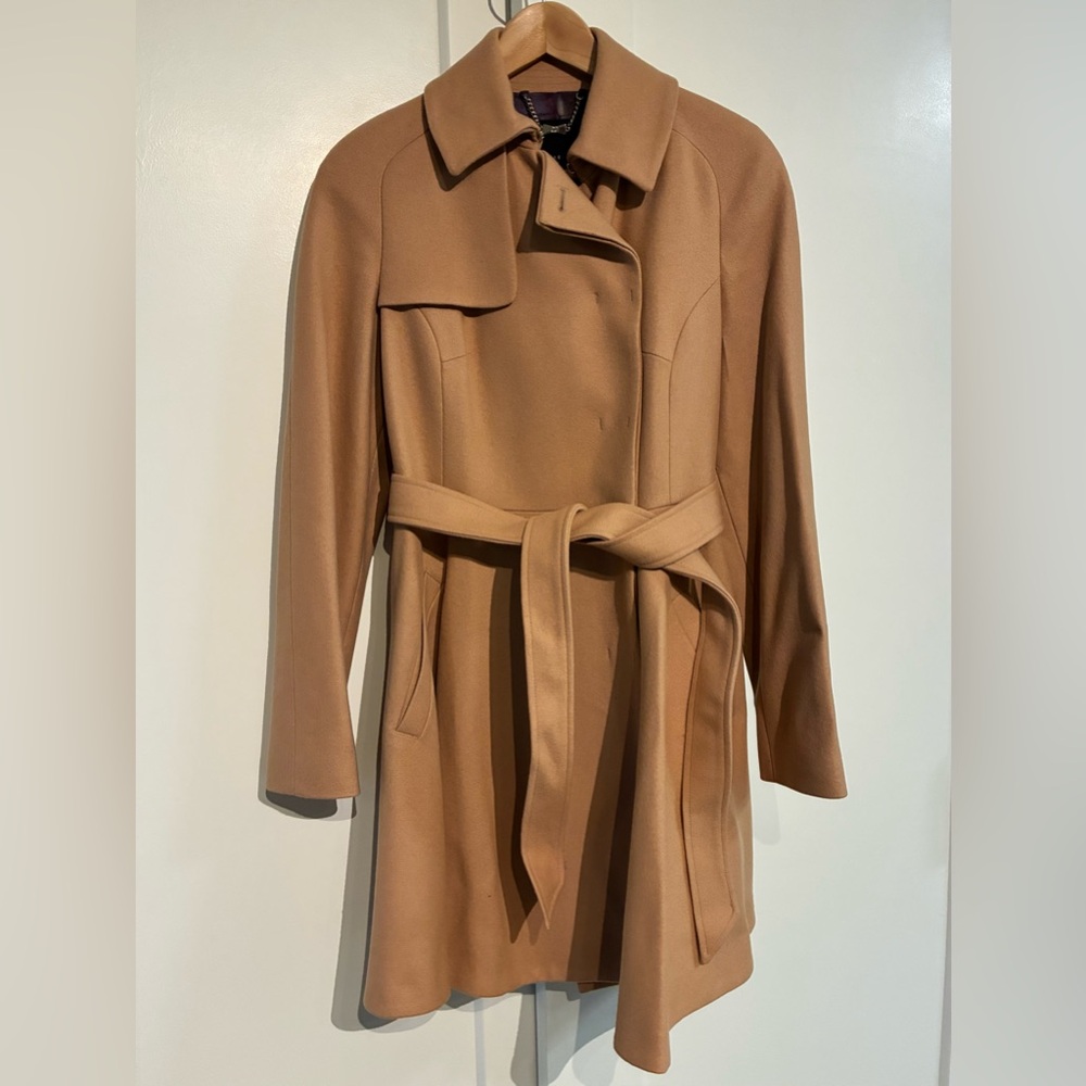 Ted Baker 🧥 2 (S-M) London Camel Wool Blend Wrap Coat